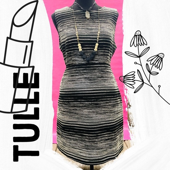 TULLE Wool Blend Tweed Sheath Ombré Dress XL NEW - Picture 1 of 8